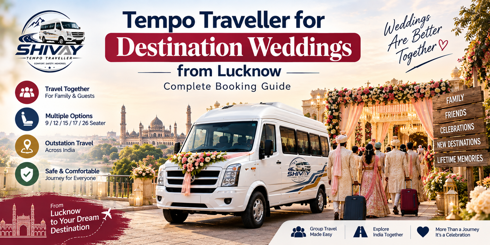 Tempo Traveller for Destination Weddings from Lucknow: Complete Booking Guide